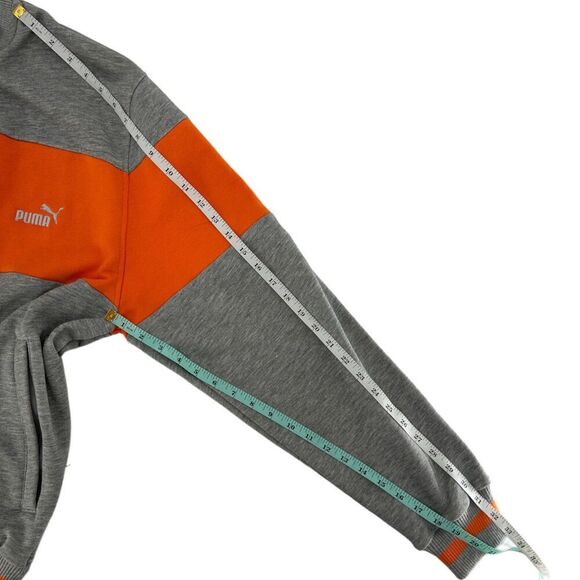 Puma Zip Up Long Sleeve Orange Gray Jacket Size Large - Picture 7 of 7